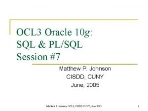 Oracle ocl