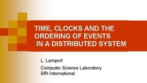 Time clocks and the ordering of events