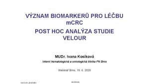 VZNAM BIOMARKER PRO LBU m CRC POST HOC