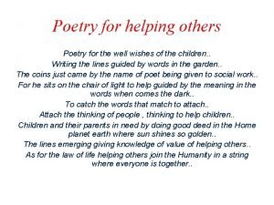 Poem helping others