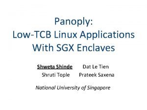 Panoply sgx