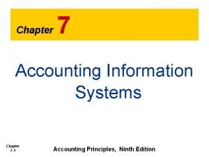 Chapter 7 accounting information systems