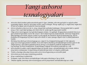 Yangi axborot texnalogiyalari Abrtni ishlash texnikasi qadim zamnlarda