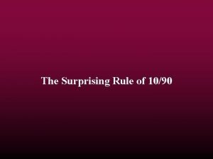 The Surprising Rule of 1090 What does this