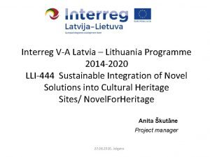 Interreg VA Latvia Lithuania Programme 2014 2020 LLI444