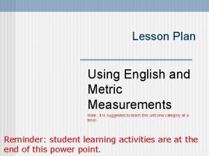 English and metric units