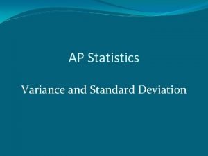 Statistics variance