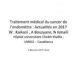 Traitement mdical du cancer de lendomtre Actualits en