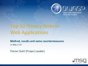 Owasp top 10 privacy risks