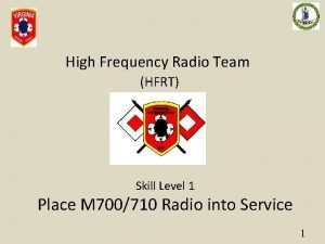 High Frequency Radio Team HFRT Skill Level 1