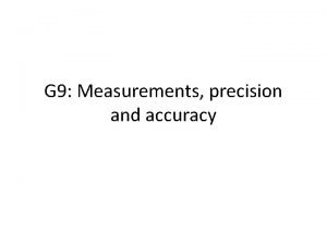 Accuracy vs precision