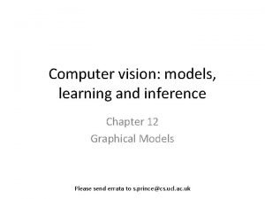 Computer vision models learning and inference Chapter 12