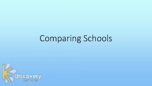 Comparing Schools Where do you think these schools