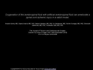 Oxygenation of the cerebrospinal fluid with artificial cerebrospinal