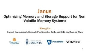 Janus Optimizing Memory and Storage Support for Non