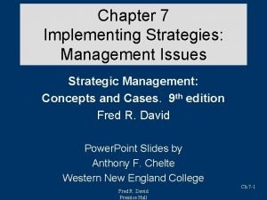 Chapter 7 strategic management