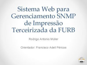 Sistema Web para Gerenciamento SNMP de Impresso Terceirizada