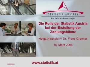 Die Rolle der Statistik Austria bei der Erstellung