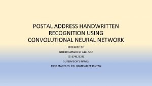 Postal address recognition