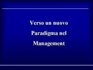 Verso un nuovo Paradigma nel Management Bahaullah Nella