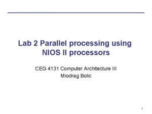 Lab 2 Parallel processing using NIOS II processors