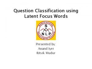 Focus words example