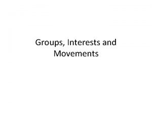 Groups Interests and Movements Cleavage social division that