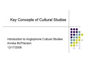 Key concepts in cultural studies