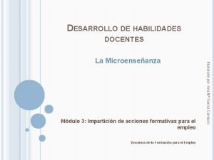 Objetivos de la microenseñanza