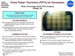 Small Business Innovation Research Pulse Power Thyristors PPTs