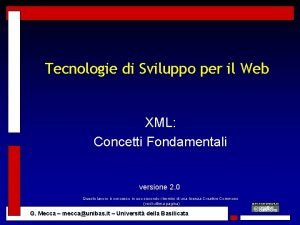 Tecnologie di Sviluppo per il Web XML Concetti