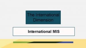 International dimension example