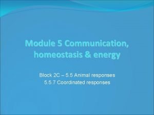 Module 5 Communication homeostasis energy Block 2 C