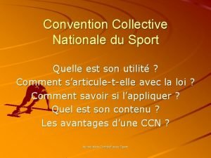 Convention Collective Nationale du Sport Quelle est son