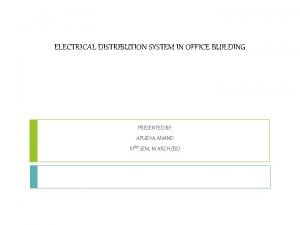 Electrical distribution in buildings