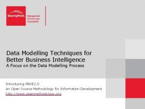 Data modelling techniques in business intelligence