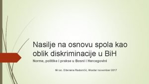 Nasilje na osnovu spola kao oblik diskriminacije u