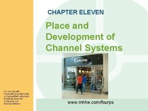 CHAPTER ELEVEN Place and Development of Channel Systems