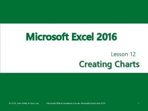 Microsoft Excel 2016 Lesson 12 Creating Charts 2016