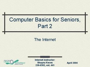 Internet basics for seniors