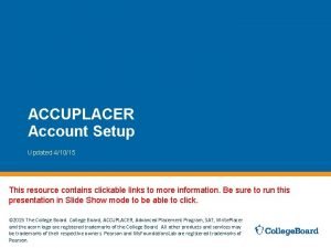 Accuplacer user guide