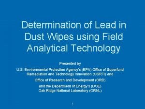 Determination of Lead in Dust Wipes using Field