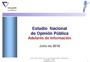 ESTUDIO NACIONAL HUGO HAIME ASOCIADOS Estudio Nacional de