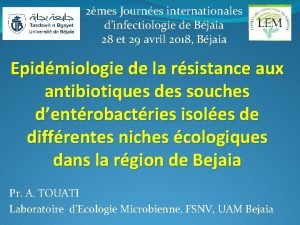 2mes Journes internationales dinfectiologie de Bjaia 28 et