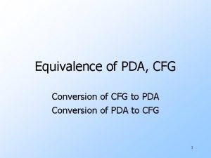 Cfg to pda conversion
