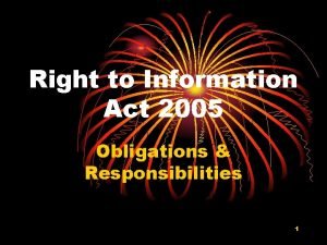 Right to Information Act 2005 Obligations Responsibilities 1