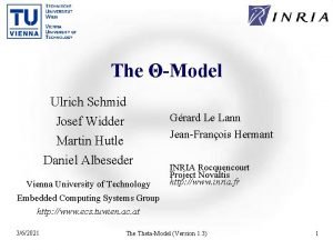 The Model Ulrich Schmid Josef Widder Martin Hutle