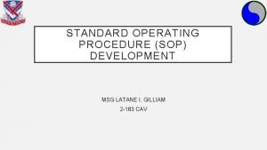 Tactical sop example