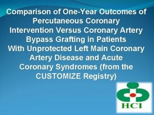 Comparison of OneYear Outcomes of Percutaneous Coronary Intervention