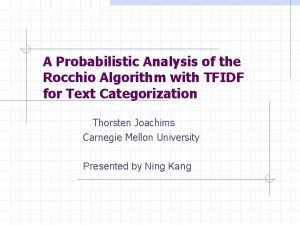 Rocchio algorithm Rocchio algorithm